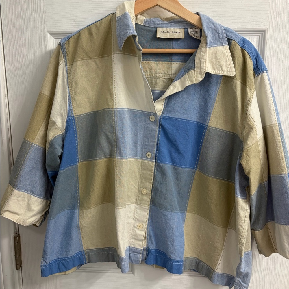 Colorful Patchwork Button Down Shirt